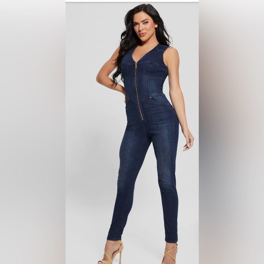 Guess Dark Blue Denim Jumpsuit